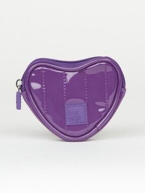 NWT IHKWIP THE BE MY VALENTINE HEART POUCH - PATENT PURPLE One Size